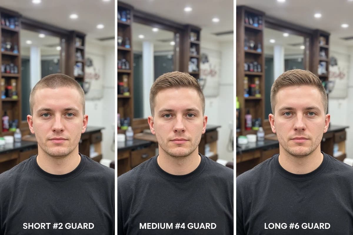 Buzz cut lengths comparison