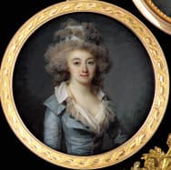 Classical 18th/19th-century portraiture style demonstrating the vertical, elongated roll and the elegant upward sweep characteristic of the French twist.
